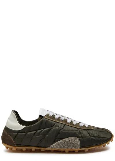 Maison Margiela Sprinters Distressed Nylon Sneakers In Brown