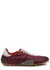 Maison Margiela Sprinter Leather And Brushed Suede-trimmed Shell Sneakers In Burgundy