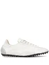 Maison Margiela White Low Top Sneakers With Logo Patch On The Tongue And Contrasting Heel In Cotton Blend Woman In White