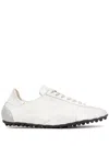 Maison Margiela White Low Top Sneakers With Logo Patch On The Tongue And Contrasting Heel In Cotton Blend Woman In White
