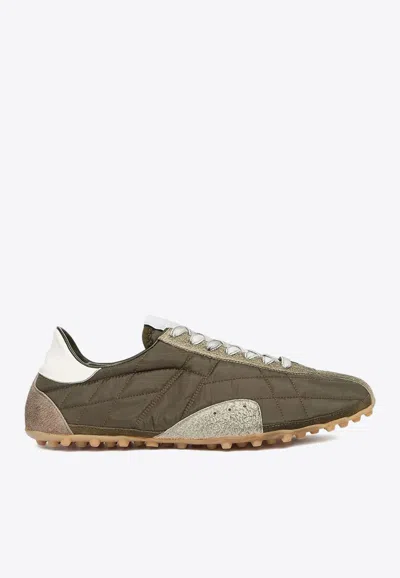 Maison Margiela Womens Khaki Sprinters Leather And Suede-trimmed Nylon Trainers Eur 37 / 4 Uk In Multi