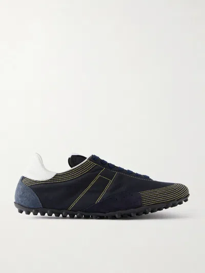 Maison Margiela Sprinters Leather And Suede-trimmed Cotton-twill Sneakers In Animal Print