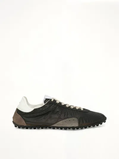 Maison Margiela Sprinters Sneakers In Black Leather And Vintage Suede In Multi
