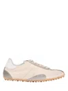 Maison Margiela Sneakers Sprinters In Suede And Leather With Vintage Finish In Neutral