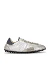 Maison Margiela Metallic Silver Sneakers With Crinkled Texture In Multi