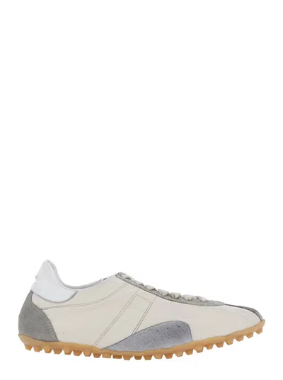 Maison Margiela Sprinters Beige Sneaker With Insert Design And Notched Sole In Leather Woman In Multi