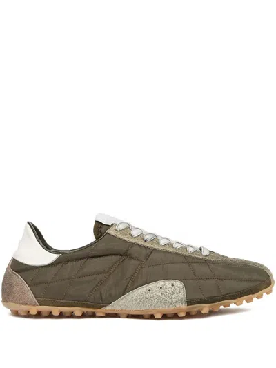 Maison Margiela Womens Khaki Sprinters Leather And Suede-trimmed Nylon Trainers Eur 37 / 4 Uk In Multi