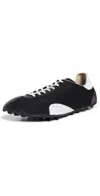 Maison Margiela Sprinters Branded Canvas And Suede Low-top Trainers In Black/white/anthracite