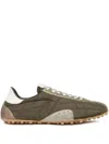 Maison Margiela Quilted-texture Sneakers With Rugged Sole And Suede Overlays In Green