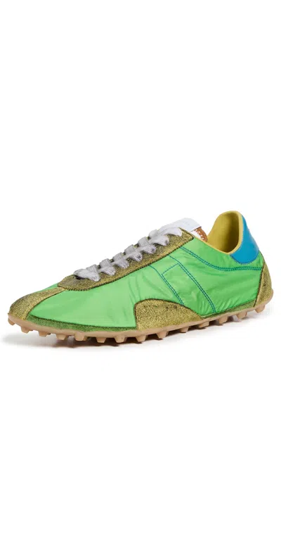MAISON MARGIELA SPRINTERS LOW TOP SNEAKERS KIWI/LAGOON/MEDIUM GREEN
