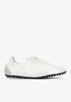Maison Margiela White Low Top Sneakers With Logo Patch On The Tongue And Contrasting Heel In Cotton Blend Woman In White