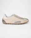 Maison Margiela Sprinters Beige Sneaker With Insert Design And Serrated Sole In Leather Women In Blue
