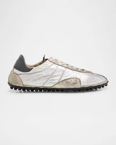 MAISON MARGIELA SPRINTERS NYLON AND LEATHER LOW-TOP SNEAKERS
