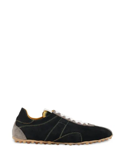 Maison Margiela Sprinters Panelled Leather Sneakers In Black