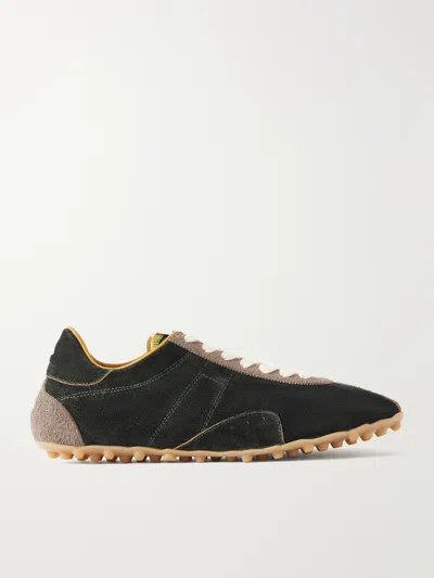 Maison Margiela Sprinters Panelled Leather Sneakers In Black