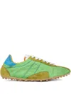 Maison Margiela Sprinter Leather And Brushed Suede-trimmed Shell Sneakers In Green