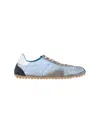 Maison Margiela Quilted Low-top Sneakers With Suede Overlays And Gum Rubber Sole In Blue