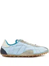 Maison Margiela Quilted Low-top Sneakers With Suede Overlays And Gum Rubber Sole In Multi