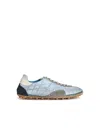 Maison Margiela Quilted Low-top Sneakers With Suede Overlays And Gum Rubber Sole In Blue