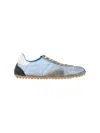 Maison Margiela Quilted Low-top Sneakers With Suede Overlays And Gum Rubber Sole In Blue