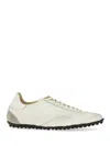 Maison Margiela White Low Top Sneakers With Logo Patch On The Tongue And Contrasting Heel In Neutral