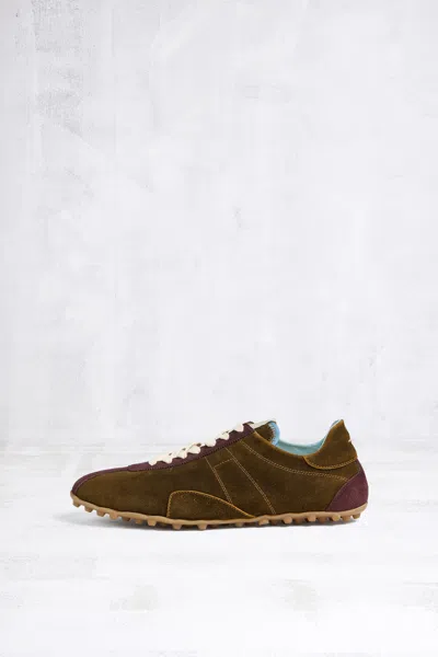 Maison Margiela Sprinters Sneakers Washed Suede Man Brown