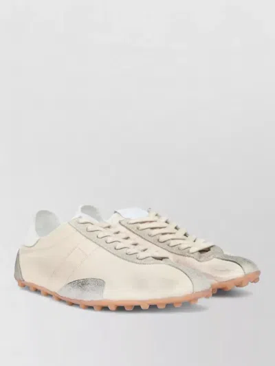 Maison Margiela Sprinters Suede Leather Low Top Sneakers In Neutral