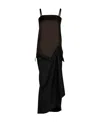 Maison Margiela Square-neck Wool Midi Dress In Black