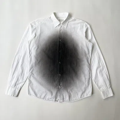 Pre-owned Maison Margiela S/s 10 Paint Spray Shirt In White/black