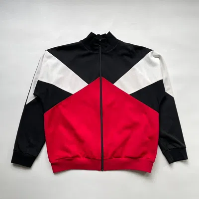Pre-owned Maison Margiela S/s 18 Panelled Track Top In Black/white/red