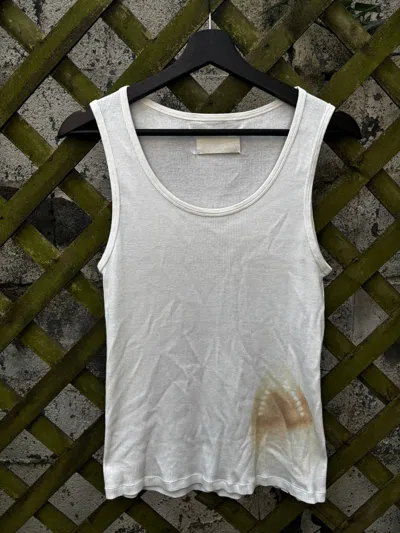 Pre-owned Maison Margiela Ss07  Artisanal Iron Burn Tank Top In White