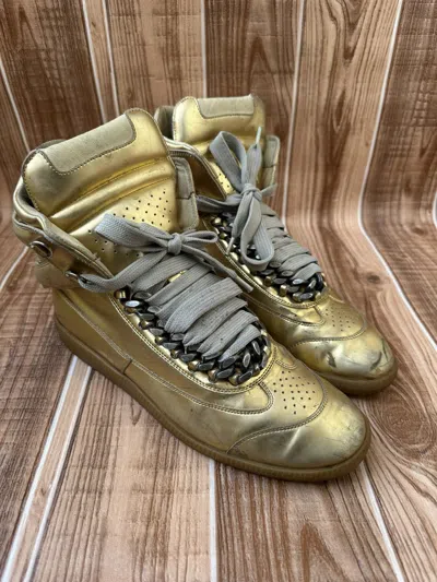 Pre-owned Maison Margiela Ss09  Spring Summer Cuban Chain Sneaks Shoes In Gold