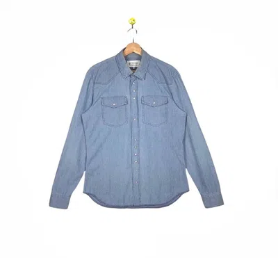 Pre-owned Maison Margiela Ss15  Mm6 Artisanal Chambray Denim Shirt In Blue