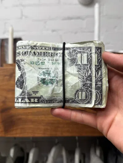 Pre-owned Maison Margiela Ss2008  ‘$11 Dollar Bill' Bifold Wallet In Sand