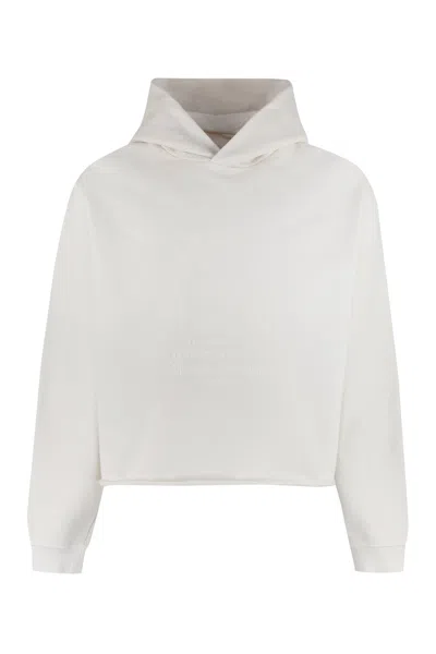 Maison Margiela Ss23 Mens Embroidered Hoodie In White In Ivory