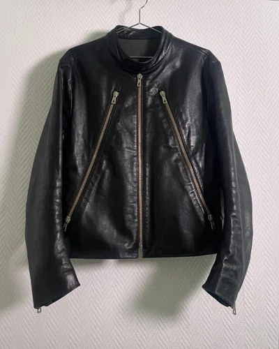 Pre-owned Maison Margiela Ss99 Martin Margiela 5-zip Black Leather Jacket Size 50