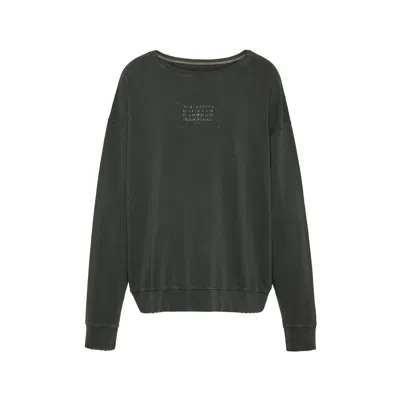 Maison Margiela Stamp Logo Sweatshirt Man Black In Green