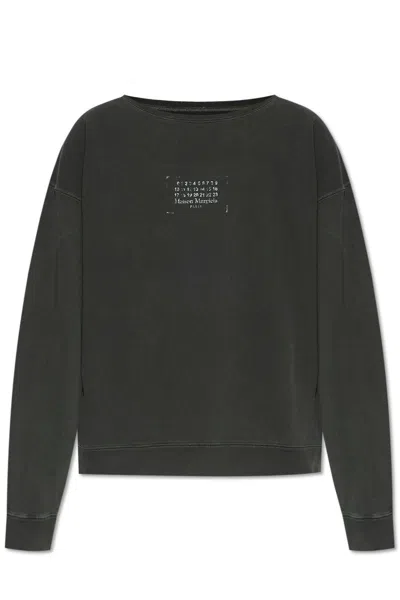 Maison Margiela Stamp Logo Sweatshirt In Washedblack