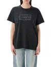 Maison Margiela Stamp Logo T-shirt In Washed Black
