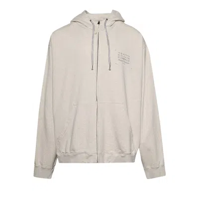 Pre-owned Maison Margiela Stamp Logo Zip Hoodie 'ecru Melange' | Tan | Men's Size S