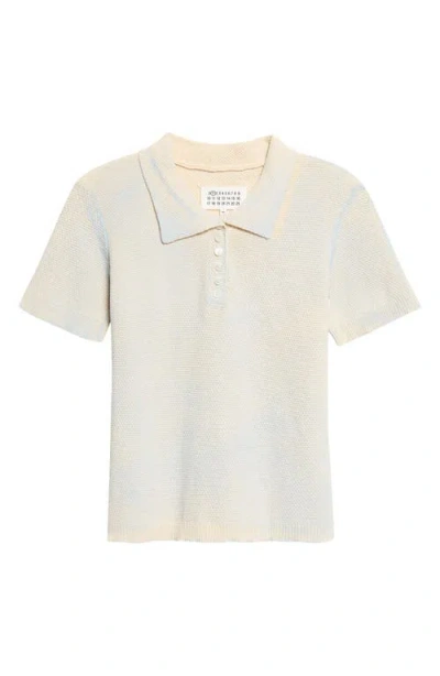 Maison Margiela Stamped Cotton Polo In Neutral
