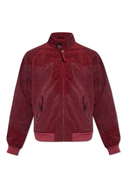 Maison Margiela Stand Collar Zipped Jacket In Red
