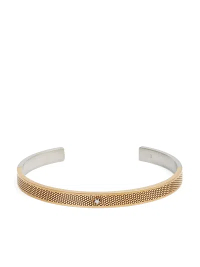 Maison Margiela Star-detail Textured Cuff Bracelet In Gold