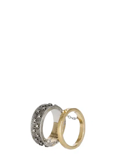 Maison Margiela Star Double Ring In Multicolor