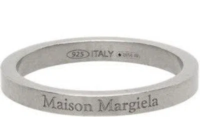 Pre-owned Maison Margiela Sterling Silver 925 Polished Logo Ring Made