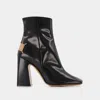 Maison Margiela Mm22 Brushed Leather Ankle Boots With Squared Toe Heel 10.5c In Black