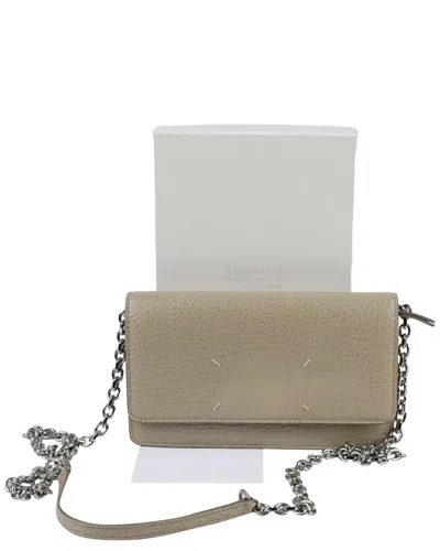 Maison Margiela Stitch Chain Wallet Crossbody (authentic Pre-loved) In Gray