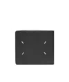 Maison Margiela Black Four Stitches Bi-fold Wallet In Black