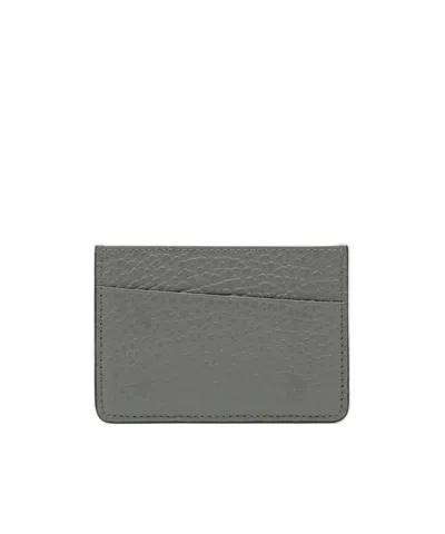 Maison Margiela Stitch Detailed Card Holder In Gray