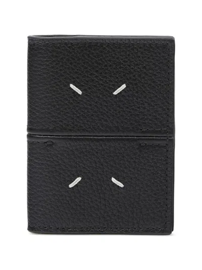 Maison Margiela Stitch Leather Wallet In Black